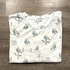 Company Store White micro fleece long sleeve bird shirt, size medium